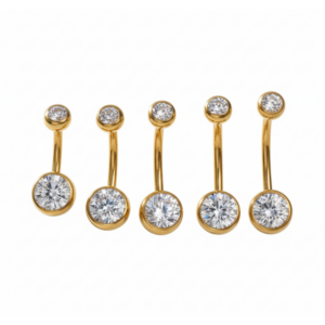 Navel Banana Bell Titanio chapado oro